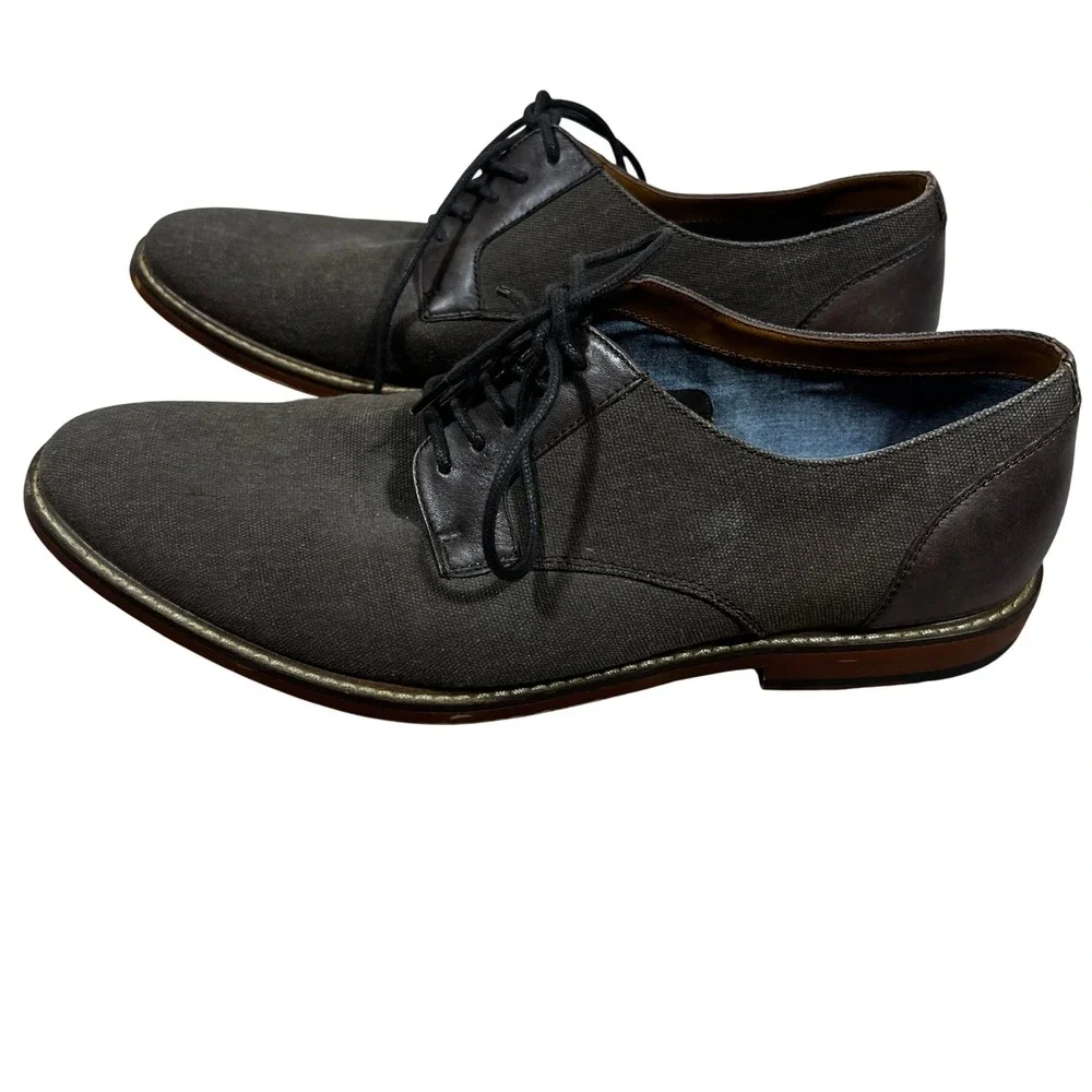 Aldo Canvas and Faux Leather Derby Mixed Media Oxford Shoes Brown Size 11